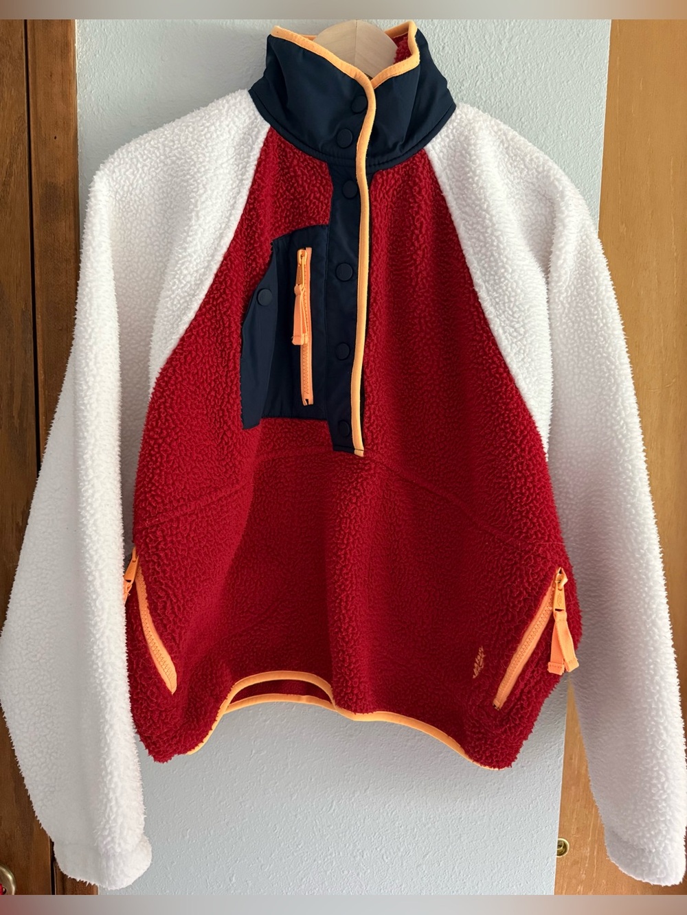 Free People Movement Hit The Slopes Colorblock Fleece Pullover S Red Sport Color - Picture 4 of 9